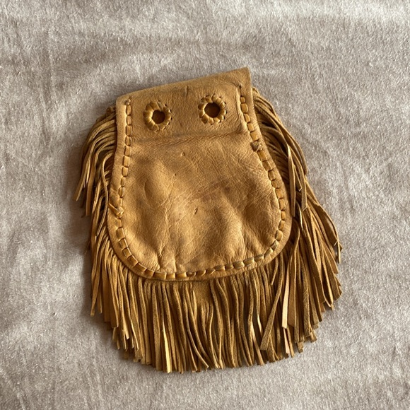 Vintage Leather Fringe Belt Pouch - Picture 3 of 5